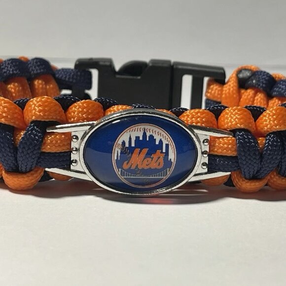 MLB NY New York Mets Baseball Orange and Blue Women's Paracords Bracelet - Picture 1 of 4